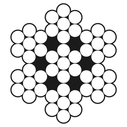 Сталевий канат ГОСТ 3066-80, EN 12385-4, 6x7-WSC оцинкований